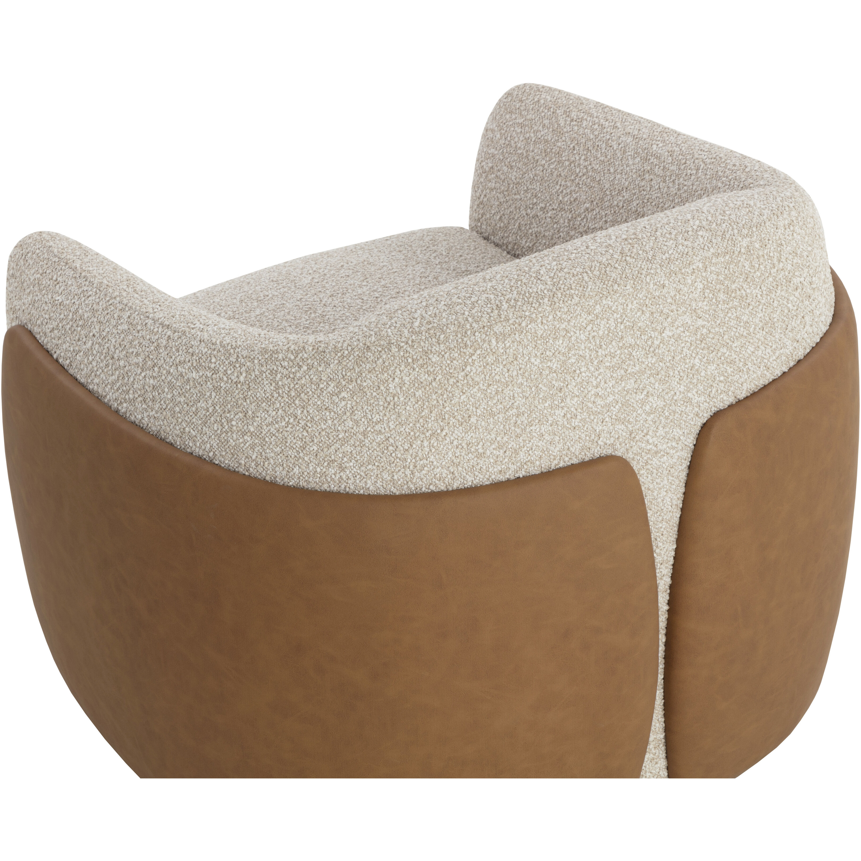 Caris Santa Cruz Oatmeal / Milliken Cognac Swivel Lounge Chair